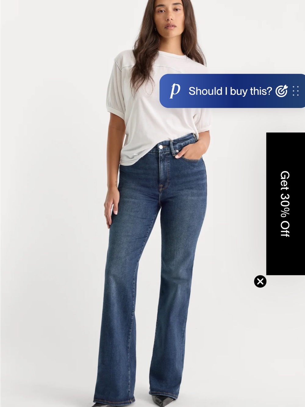 Good American Indigo High-Rise Wide Leg Jeans